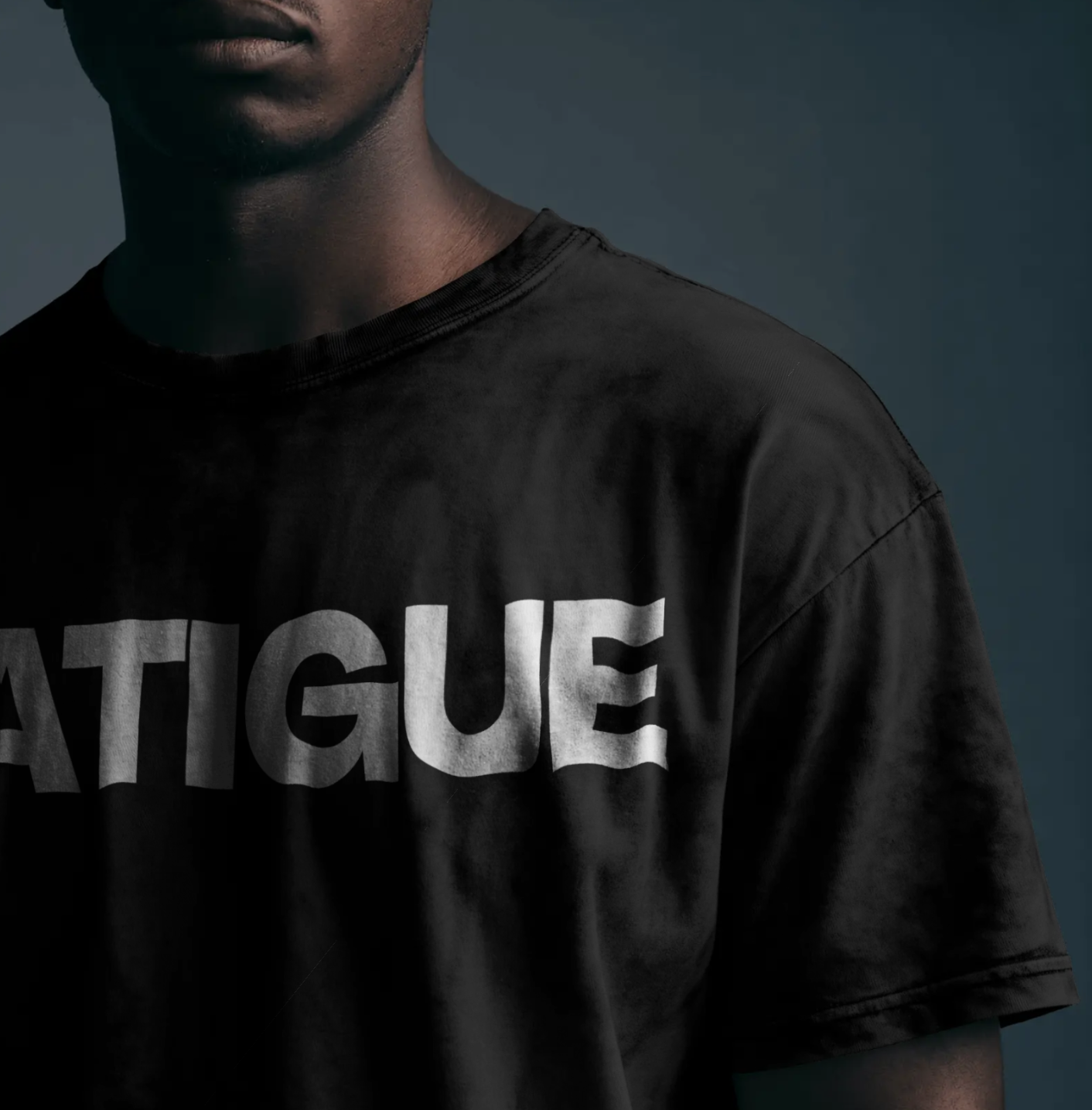 Men's Standard Tee in black, worn